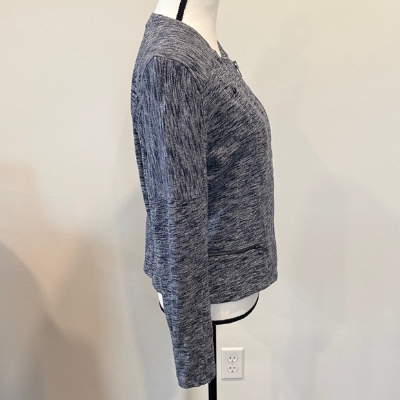 Gap Navy Marled Moto Jacket in Navy Uniform Size Large - Picture 5 of 12